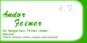 andor feimer business card